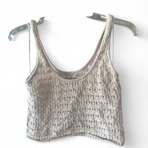 Billabong Beige Knit Women's Tank Top Cropped